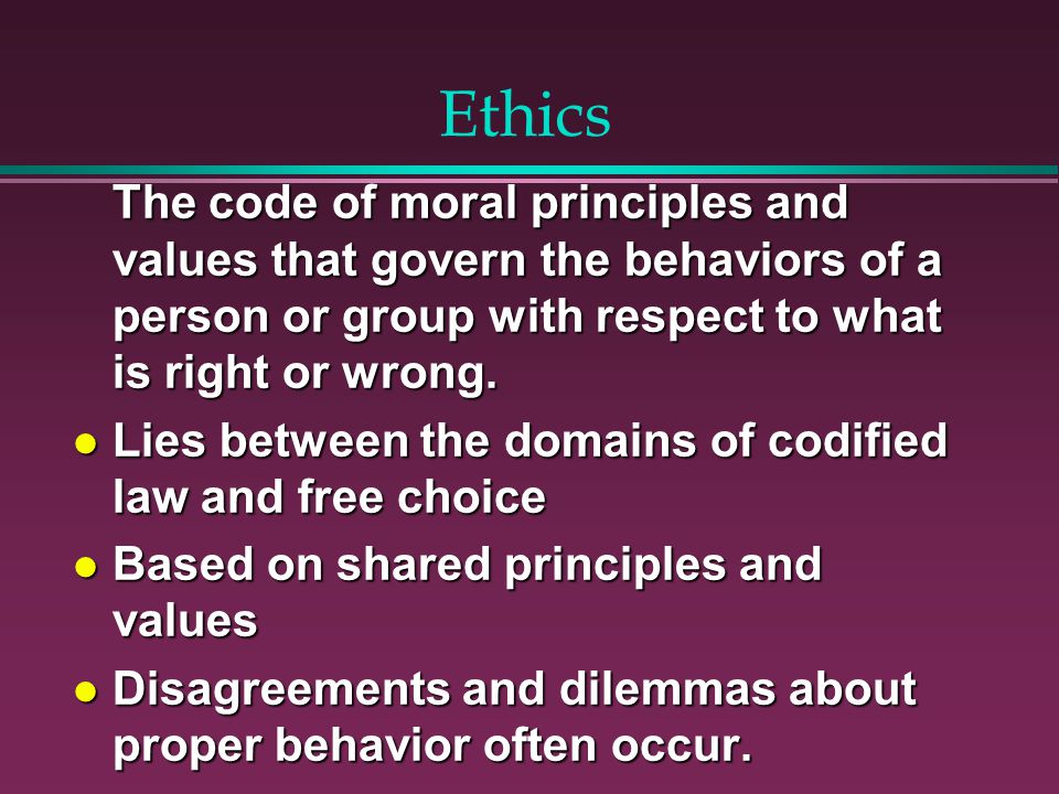 Ethical decision making and behavior